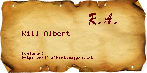 Rill Albert névjegykártya
